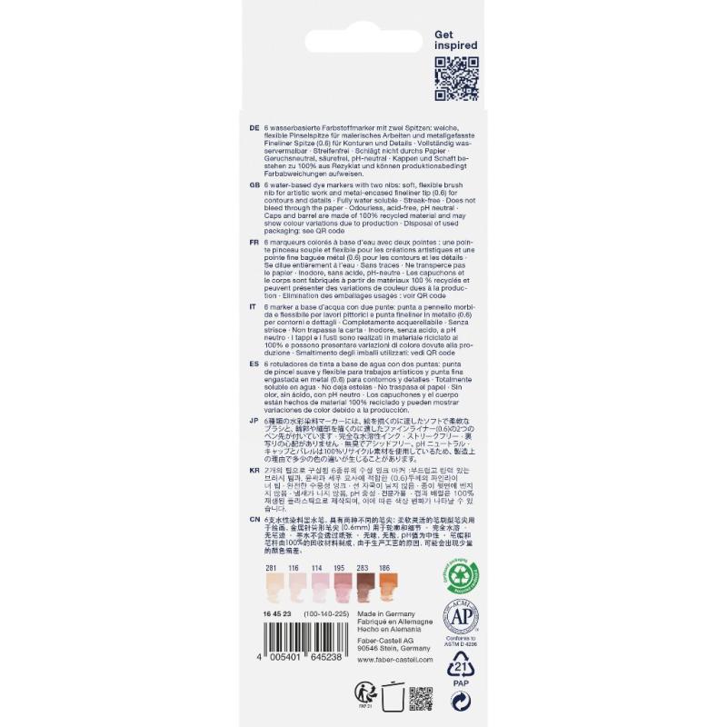 Faber-Castell Goldfaber Aqua Dual Marker 6er Etui Portrait